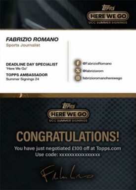 2024-25 TOPPS Summer Signings Here We Go by Fabrizio Romano UEFA Club Competitions Soccer Cards - Business Card Fabrizio Romano