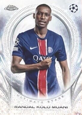 2024-25 TOPPS UEFA Club Competitions Soccer Cards - Ultimate Stage Chrome Insert Randal Kolo Muani