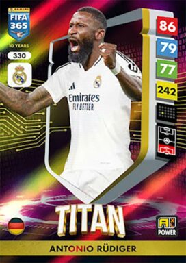 PANINI FIFA 365 Adrenalyn XL 2025 Trading Card Game - RARE - Titans Antonio Rüdiger