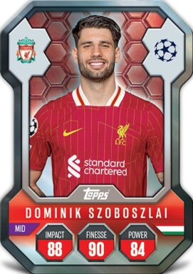 TOPPS UEFA Club Competition Match Attax 2024/25 Trading Card Game - Chrome Shield Dominik Soboszlai