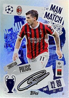 TOPPS UEFA Club Competition Match Attax 2024/25 Trading Card Game - Man of the Match Signature Style Christian Pulisic