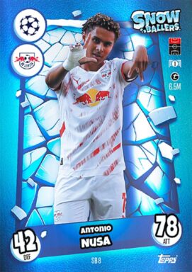 TOPPS UEFA Club Competition Match Attax 2024/25 Trading Card Game - Snow Baller Antonio Nusa