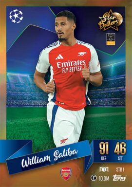 TOPPS UEFA Club Competition Match Attax 2024/25 Trading Card Game - Star Baller William Saliba