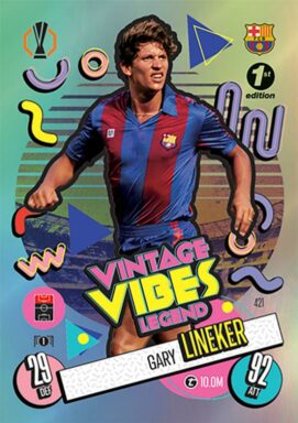 TOPPS UEFA Club Competition Match Attax 2024/25 Trading Card Game - Vintage Vibes Legends Gary Linker