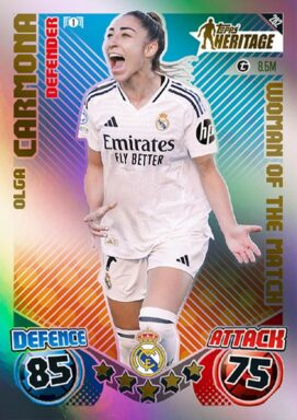 TOPPS UEFA Club Competitions Match Attax Extra 2024/25 Trading Card Game - Women of the Match Heritage Olga Carmona