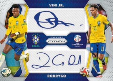 2024 PANINI Prizm Conmebol Copa America Soccer Cards - Dual Signatures Vini Jr. / Rodrygo