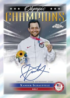 2024 TOPPS Chrome US Olympic & Paralympic Team Hopefuls Sports Cards - Olympic Champions Autograph Xander Schauffele