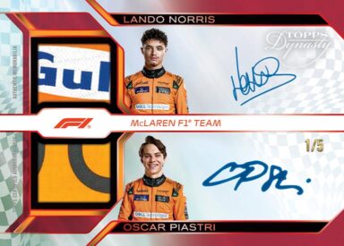 2024 TOPPS Dynasty Formula 1 Racing Cards - Constructor Team Dual Relic Autograph Card Lando Norris / Oscar Piastri