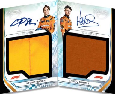 2024 TOPPS Dynasty Formula 1 Racing Cards - Dual Autographed Relic Book Card Oscar Piastri / Lando Norris