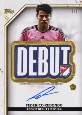 2024 TOPPS Finest Major League Soccer Cards - MLS Debut Patch Autograph Card Federico Redondo