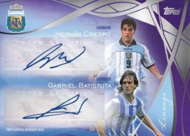 2024 TOPPS Lineage Argentina Soccer Cards - Argentum Dual Autograph Hernan Crespo / Gabriel Batistuta