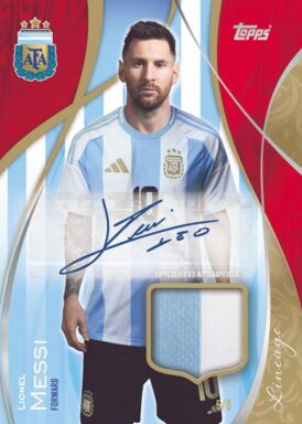 2024 TOPPS Lineage Argentina Soccer Cards - The King's Colors Autograph Relic Lionel Messi