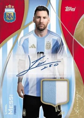 2024 TOPPS Lineage Argentina Soccer Cards - The King's Colors Autograph Relic Lionel Messi