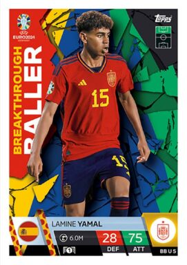 TOPPS UEFA Euro 2024 Match Attax Trading Card Game - Breakthroug Baller Card - Lamine Yamal