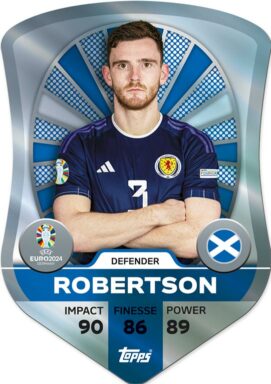 TOPPS UEFA Euro 2024 Match Attax Trading Card Game - Chrome Schield Card - Andy Robertson