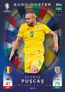 TOPPS UEFA Euro 2024 Match Attax Trading Card Game - Euro Master Limited Edition Card - George Puscas