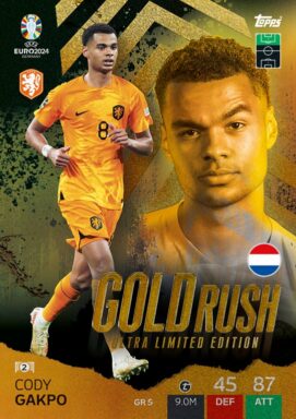 TOPPS UEFA Euro 2024 Match Attax Trading Card Game - Gold Rush Ultra Limited Edition Card - Cody Gakpo