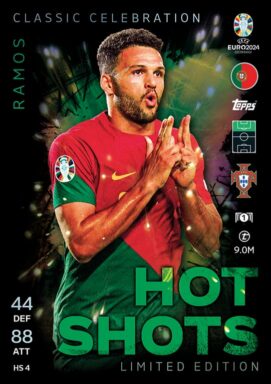 TOPPS UEFA Euro 2024 Match Attax Trading Card Game - Classic Celebration Hot Shot Limited Edition Card - Goncalo Ramos