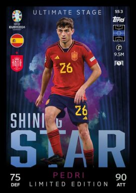 TOPPS UEFA Euro 2024 Match Attax Trading Card Game - Ultimate Stage Shining Star Limited Edition Card - Pedri